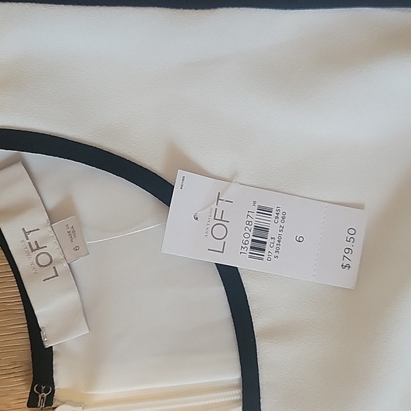 NWT LOFT black And White color Block Pattern Size 6 Dress - Picture 2 of 3